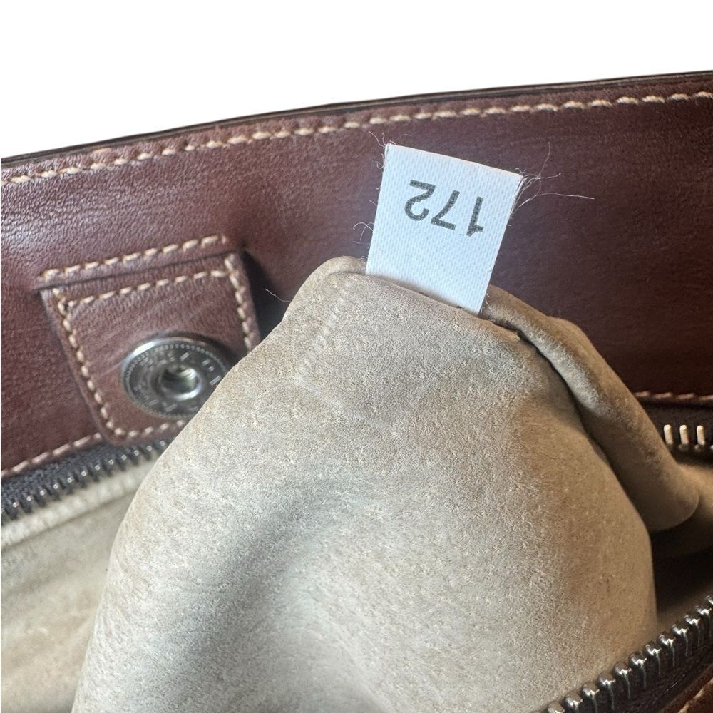 PRADA Nocciolo Brown Soft Calfskin Leather Large Satchel Tote Bag Auth - Picture 13 of 16